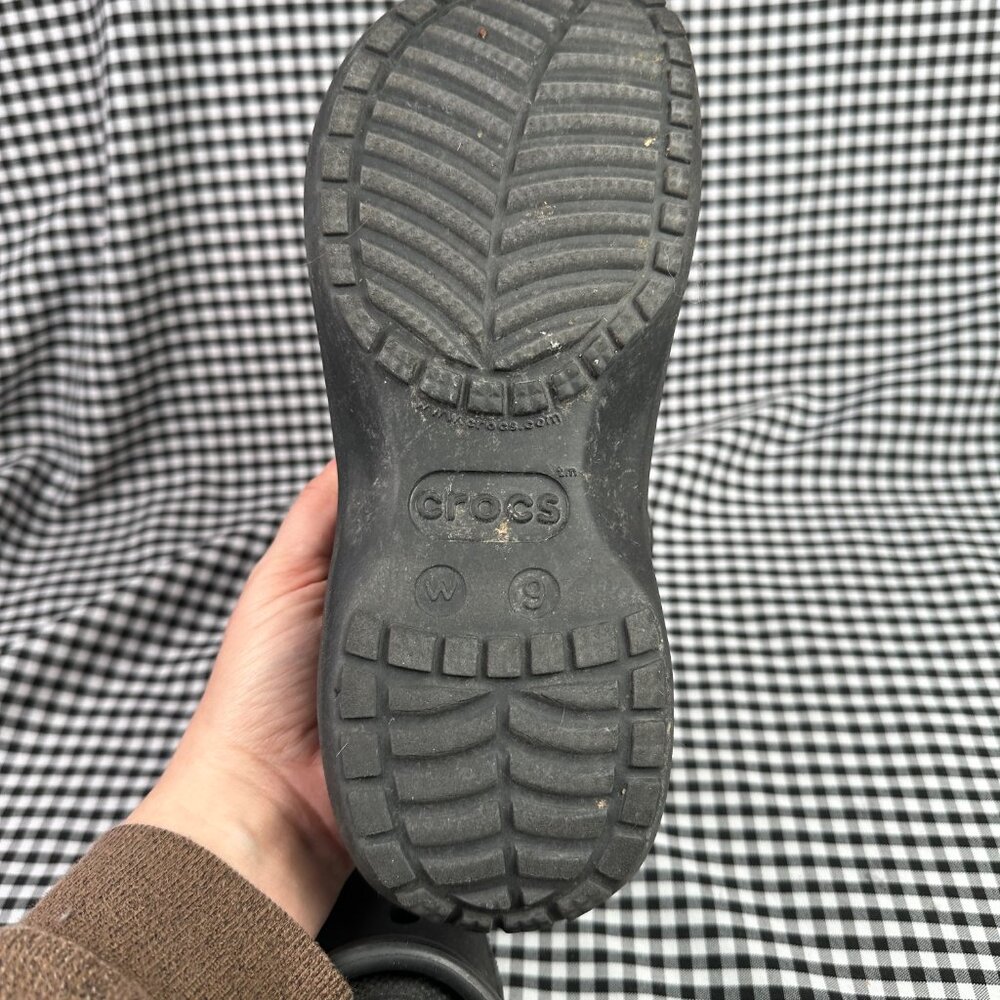 Crocs Black Plain Platform Clog Mule Outdoor Wash… - image 4